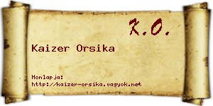 Kaizer Orsika névjegykártya